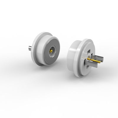 3A Magnetic Electrical Connectors White Pogo Pin Connector 8.0mm Diameter For Electronic Device