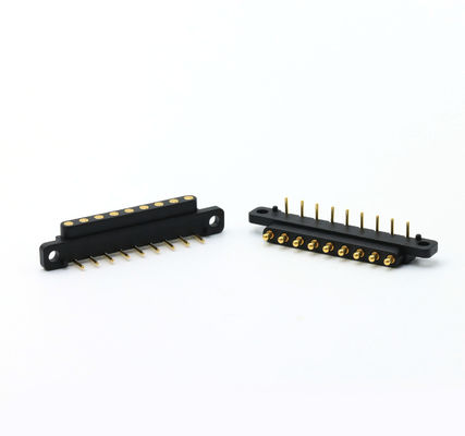 Male Female Pogo Pin Connector 9Pin 2.54Mm Pitch Connector Right Angle