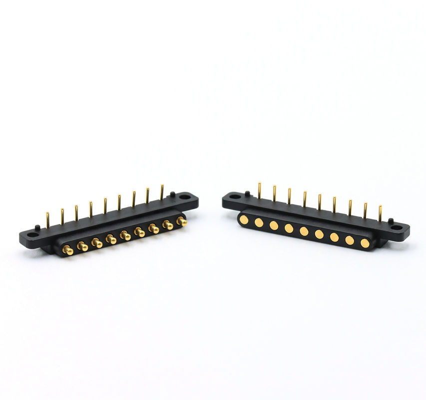 Male Female Pogo Pin Connector 9Pin 2.54Mm Pitch Connector Right Angle